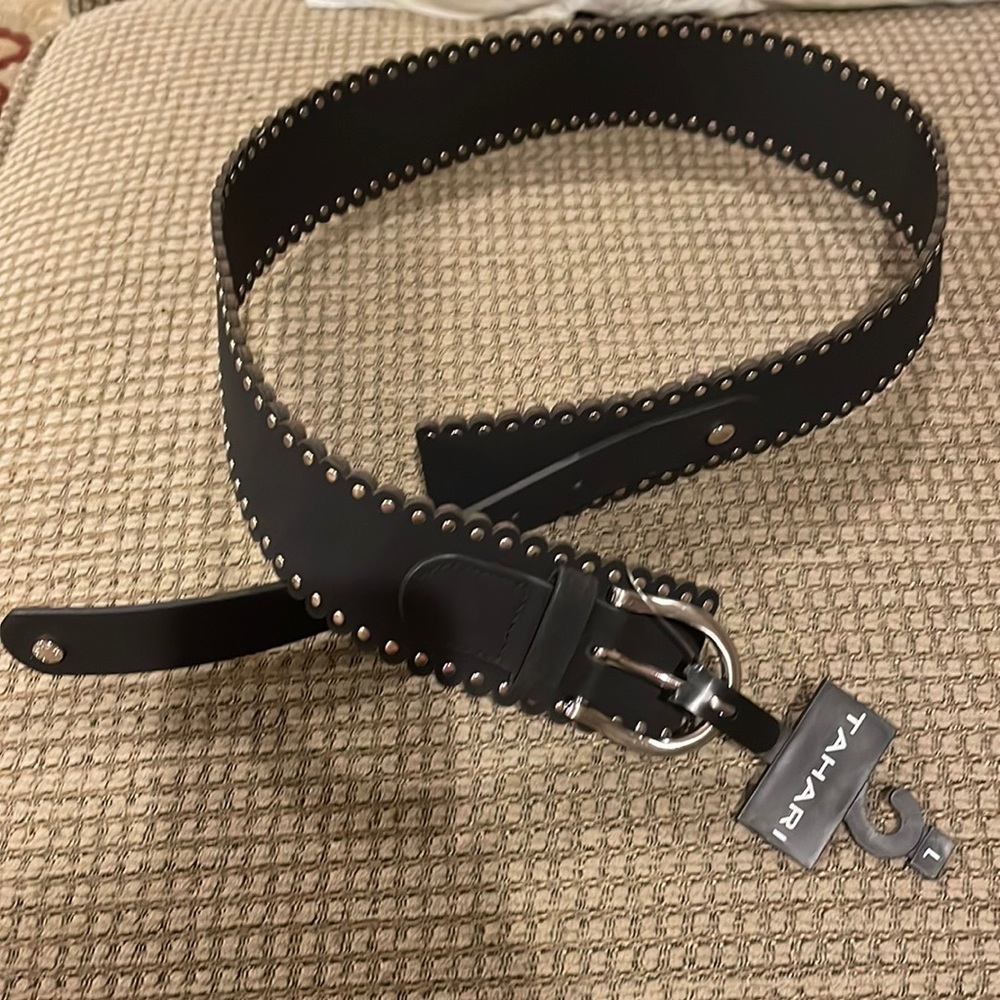 Tahari black wide belt (sz l)